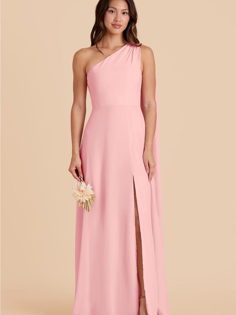 Birdy Grey One-Shoulder Blush Pink Bridesmaid Gown